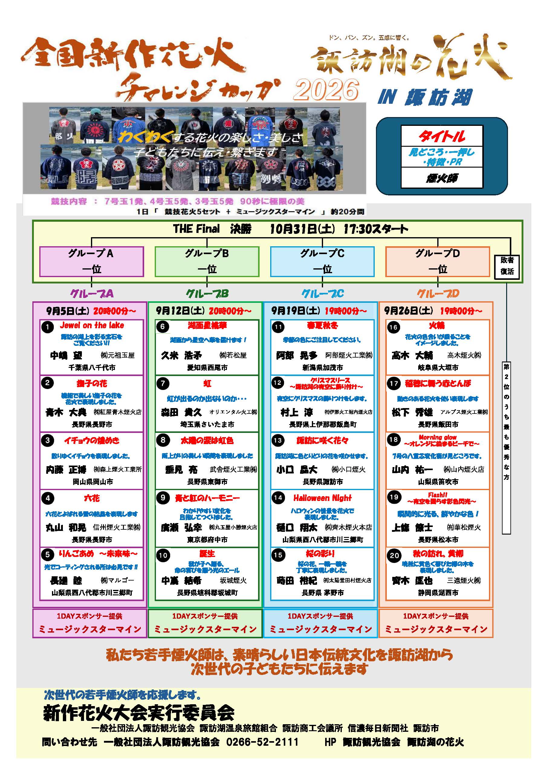 全国新作花火チャレンジカップ2026プログラム